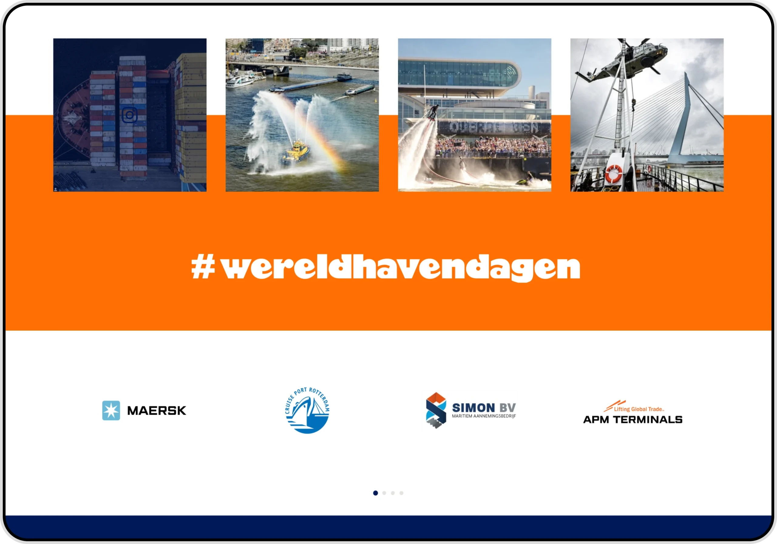 Screenshot of a webpage on the Rotterdam World Port Days website