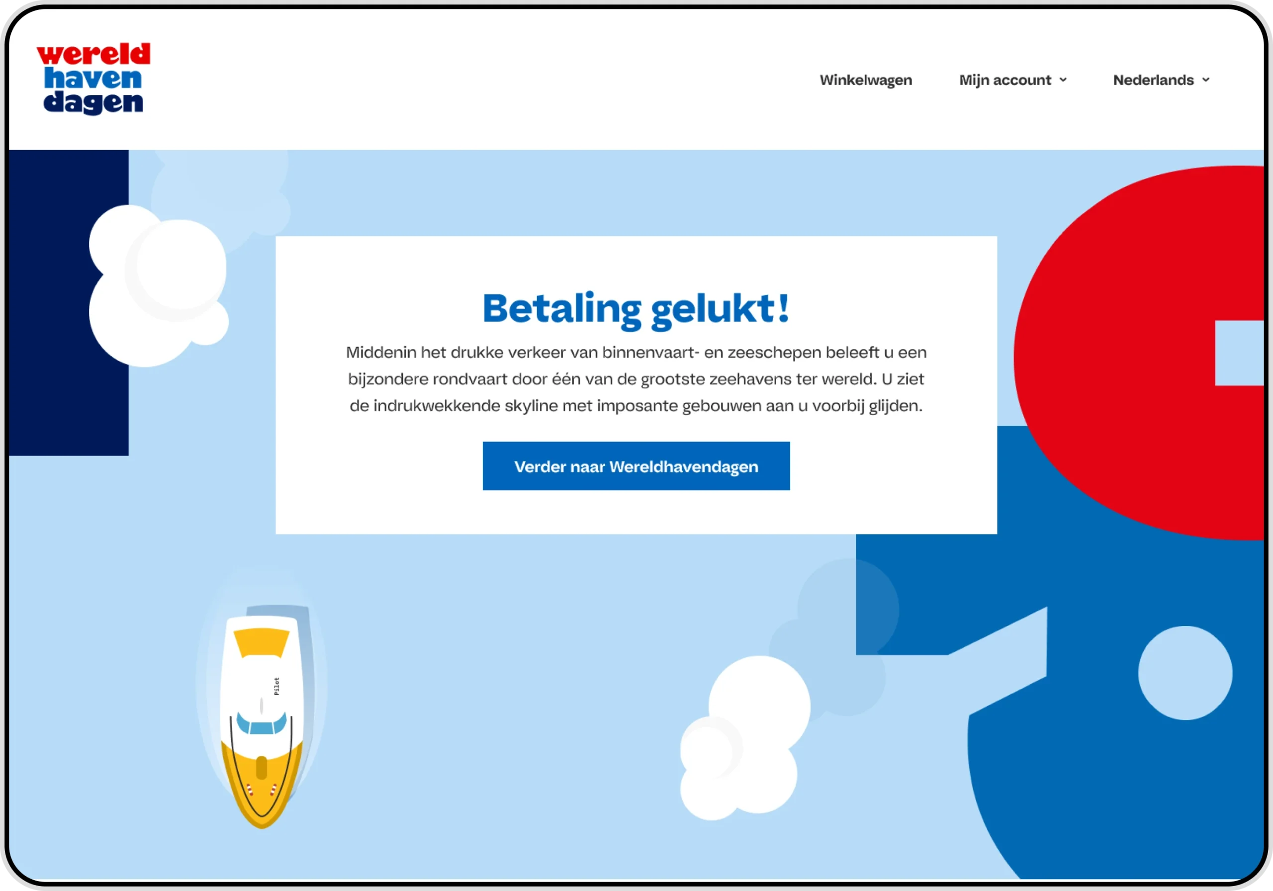 Screenshot of a webpage on the Rotterdam World Port Days website