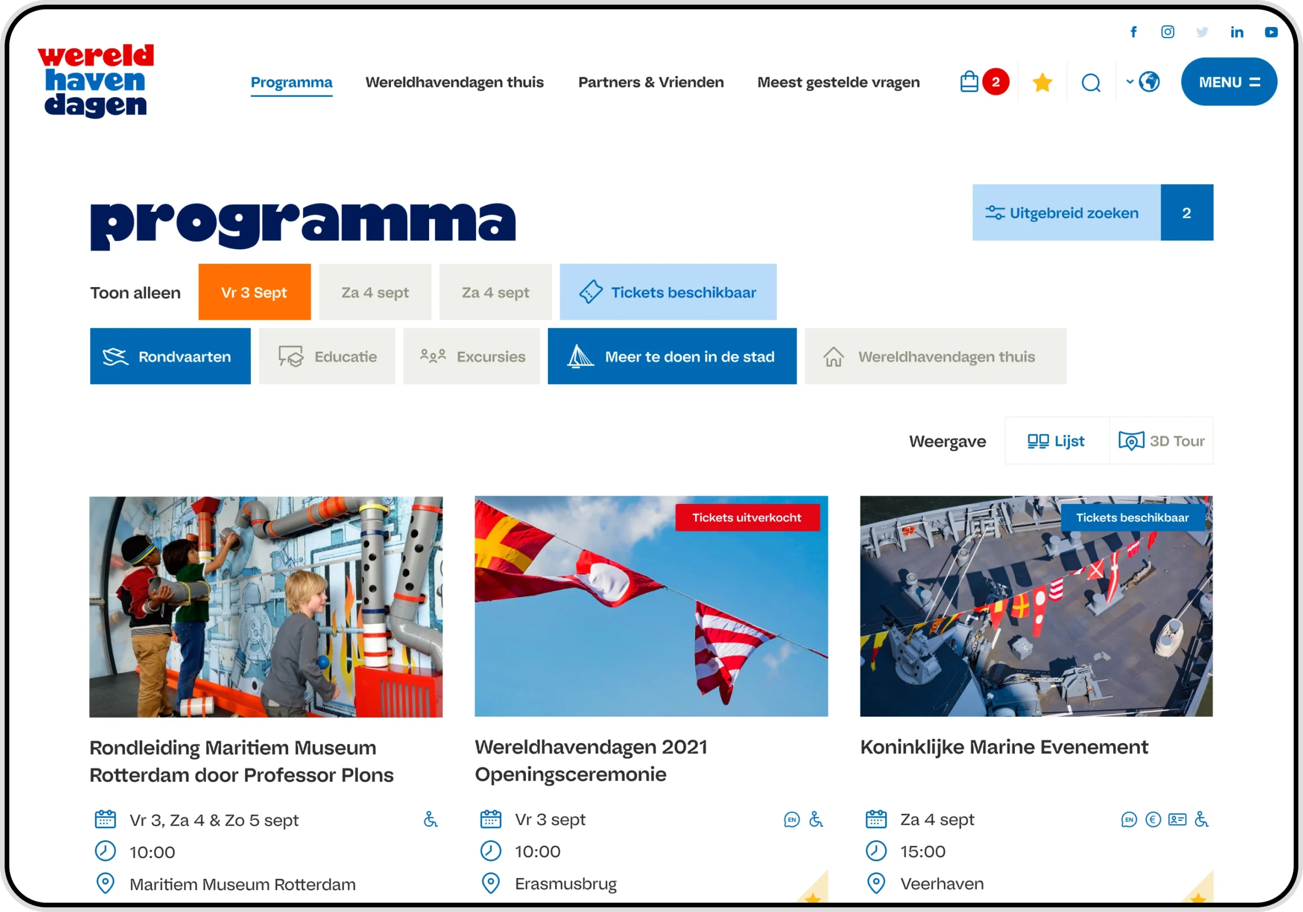Screenshot of a webpage on the Rotterdam World Port Days website