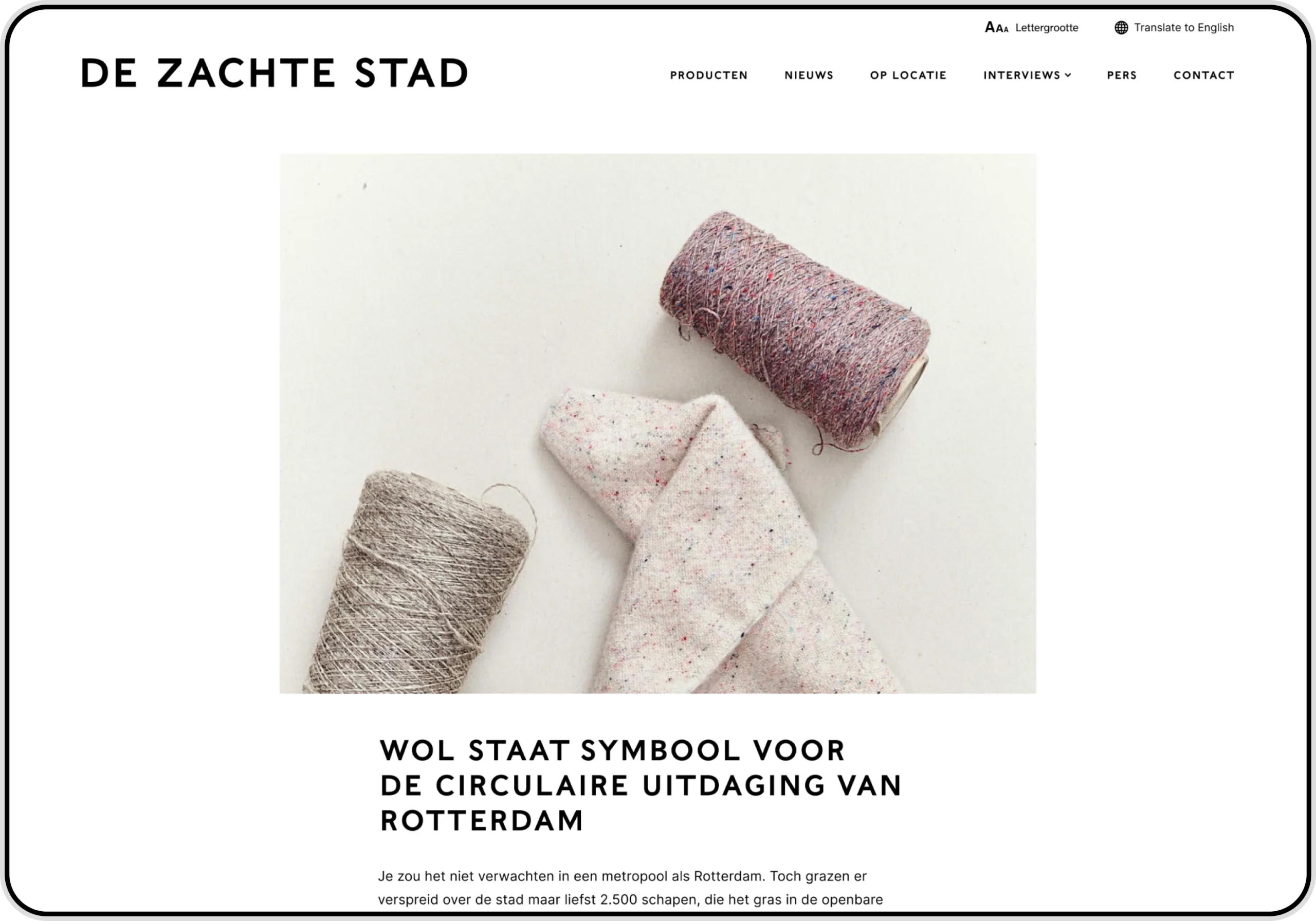 A screenshot of The Soft City webpage design