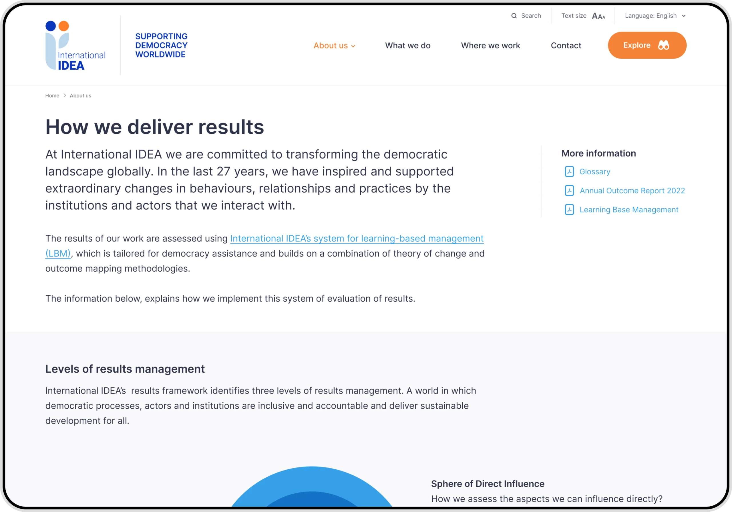 How we deliver results webpage screenshot