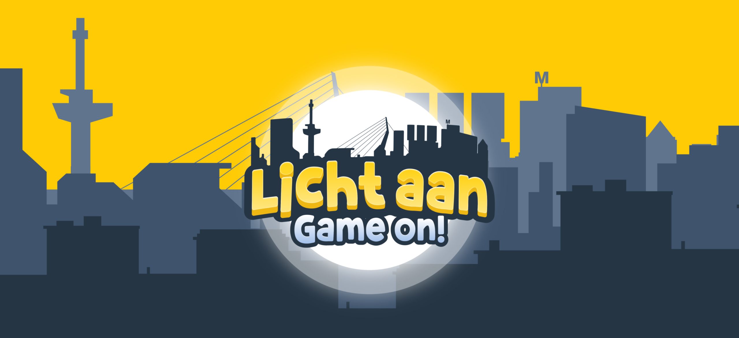 A banner picture with the lights on game on campaigns logo