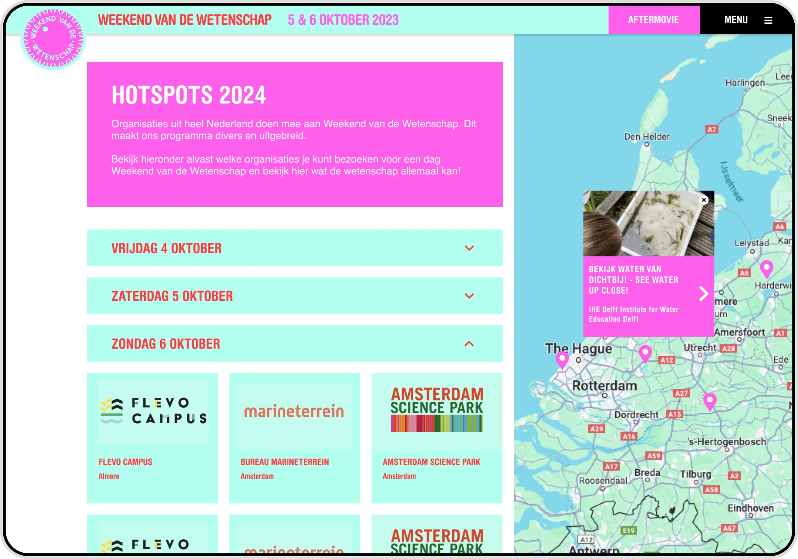 Screenshot of a webpage on the Weekend of Science website
