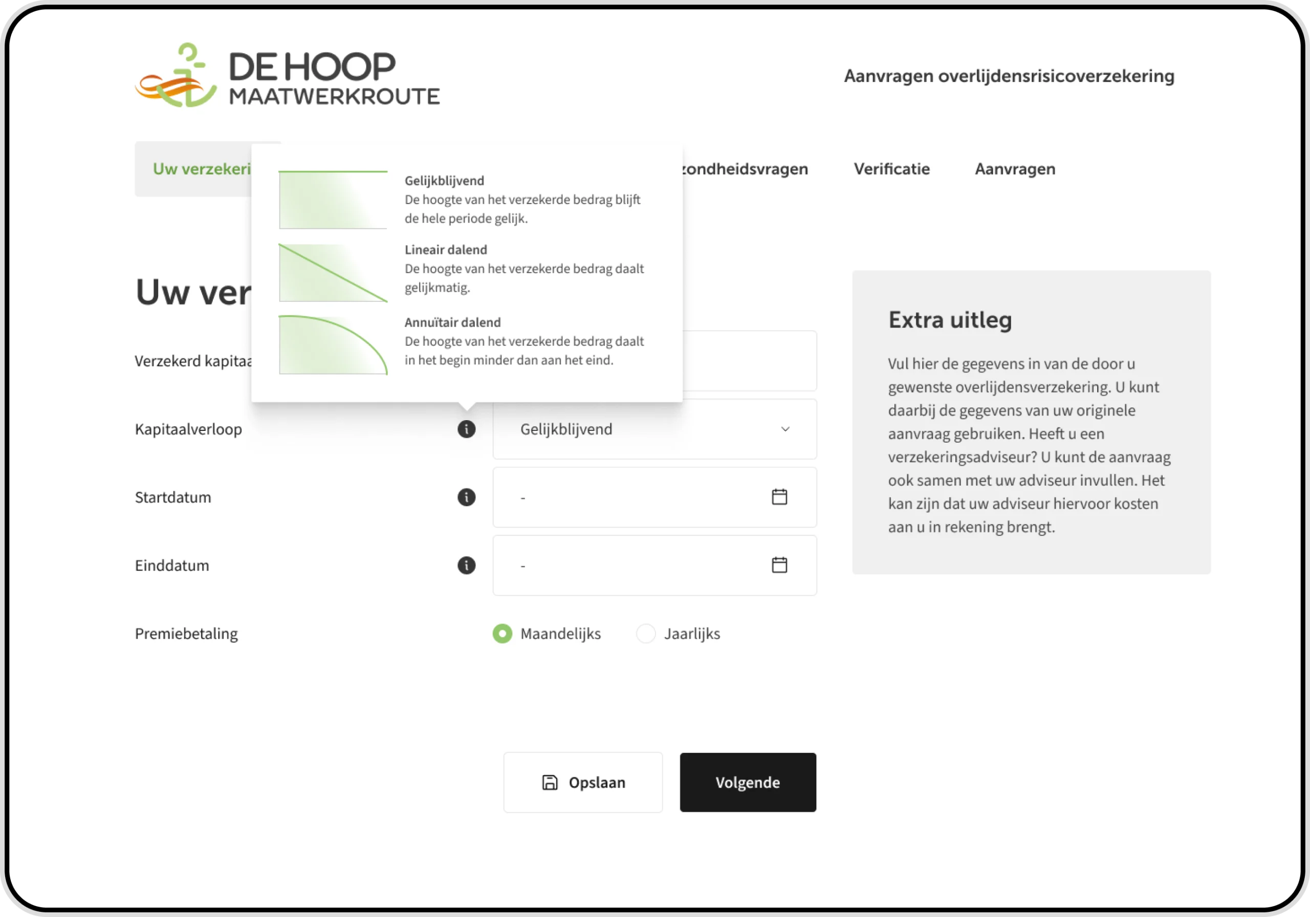 Screenshot of a webpage on the De Hoop website