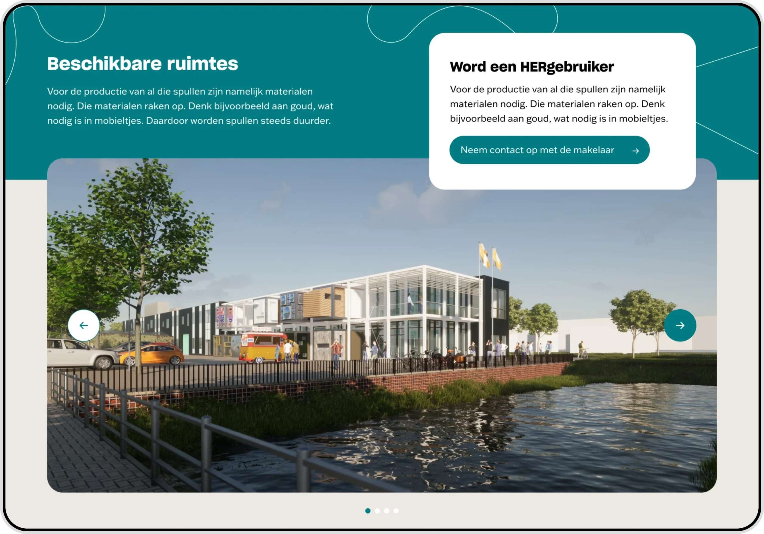 Screenshot of a webpage on the Rotterdam Circulair website